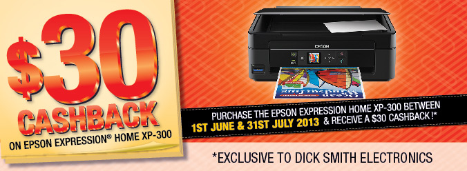 $30 Cashback on Expression Home XP-300 Promotion