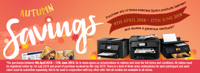 Epson Autumn Savings Cashback