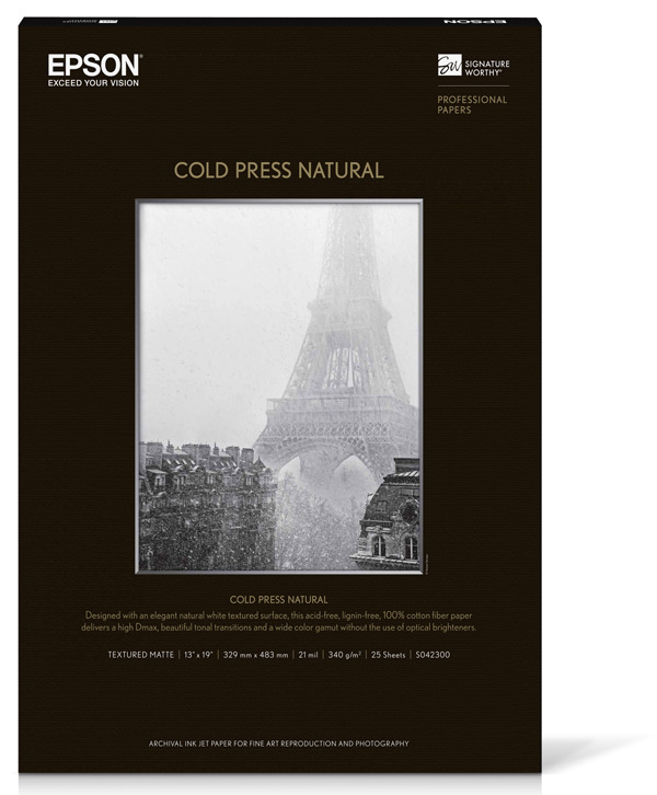 Epson Fine Art Paper Signature Worthy Cold Press Natural A3+ Sheet Media
