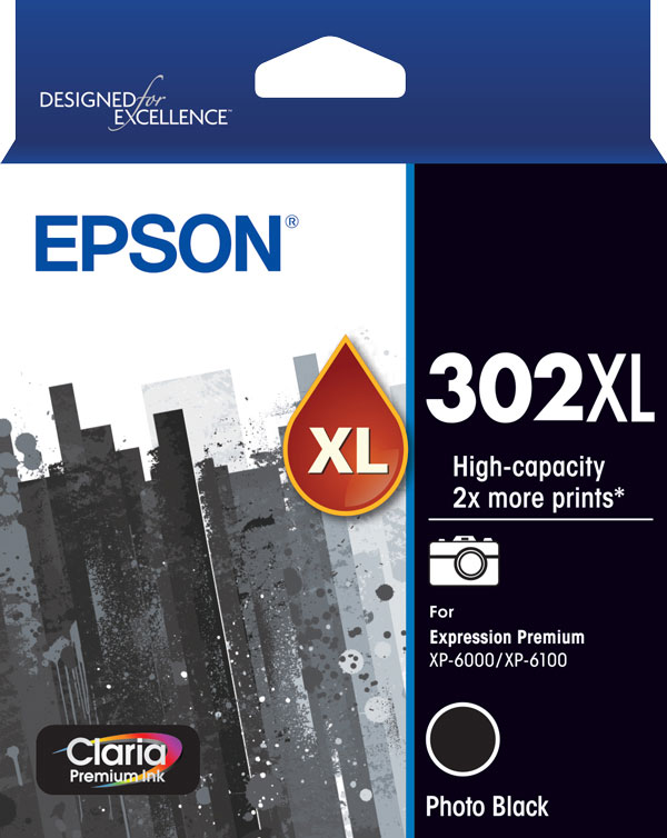 302XL - High Capacity Claria Premium - Photo Black Ink Cartridge