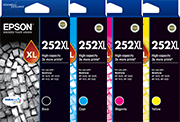 4 x 252XL High Capacity DURABrite Ultra<br>1x Black, 1x Cyan, 1x Magenta, 1x Yellow