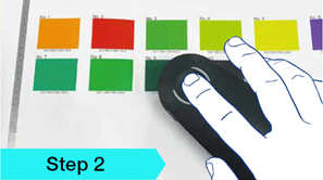 print chart on substrate and measure the colour