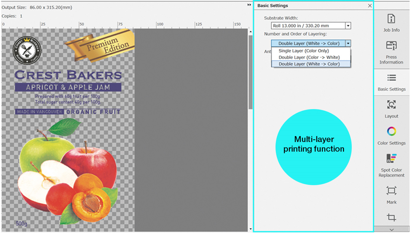 multi-layer printing function