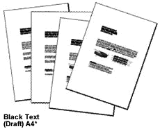 Black text draft mode