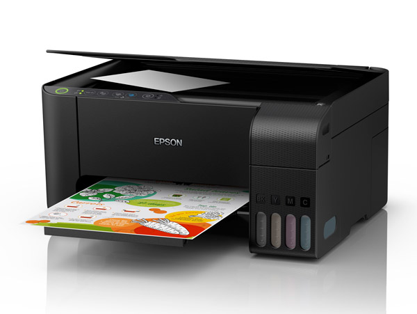 Epson EcoTank ET-2710 påfyllningsbar 3-i-1 bläckstråle multifunktionsenhet  (kopiator, skanner, skrivare, DIN A4, WiFi, USB 2.0), stor bläcktank, hög  räckvidd, låg sidokostnad, svart : : Kontorsprodukter