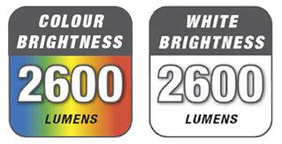 Color Brightness 2600 Lumens - White Brightness 2600 Lumens