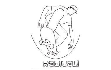 Skateboarder Colouring Sheet
