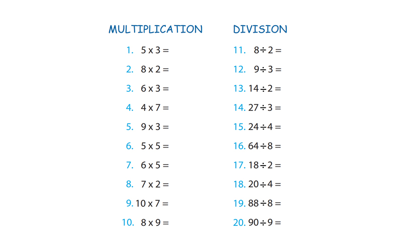 Division & Multiplication Worksheet