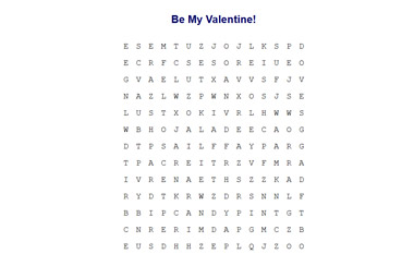 Be My Valentine Find-a-Word