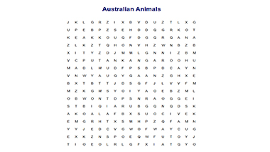 Australian Animals Find-a-Word