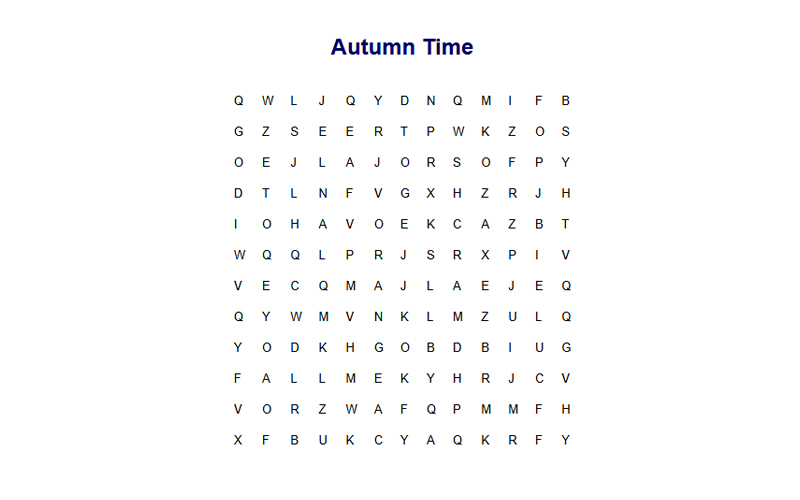 Autumn Time Find-a-Word