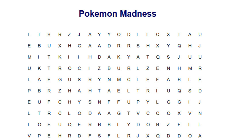 Pokémon (TM) Find-a-Word