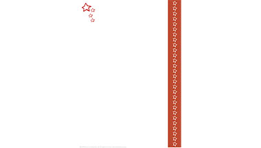 Red Stars Stationery Paper