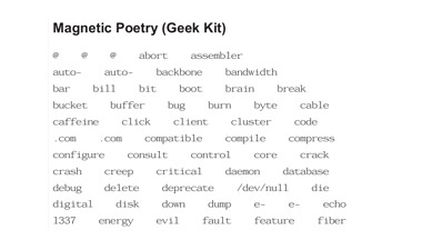 Magnetic Poetry - Geek Kit