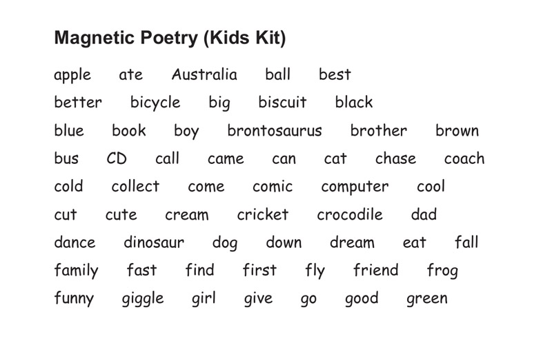 Magnetic Poetry - Kids Kit