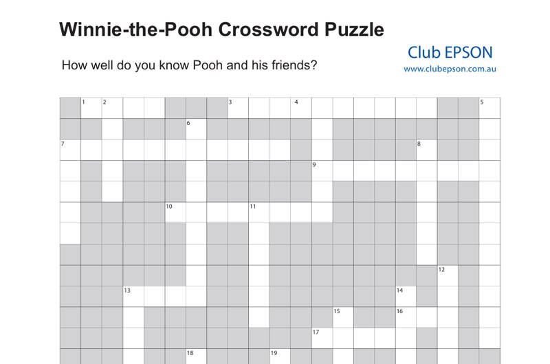 Winnie-the-Pooh (TM) Crossword