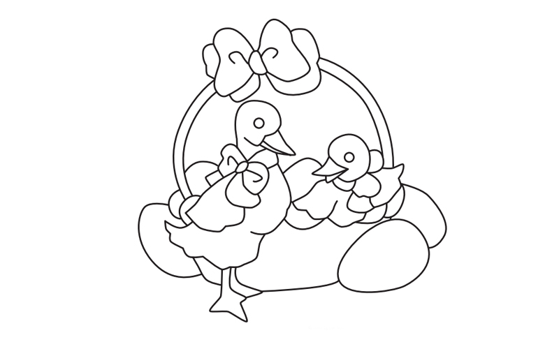 Easter Ducks Colouring Sheet