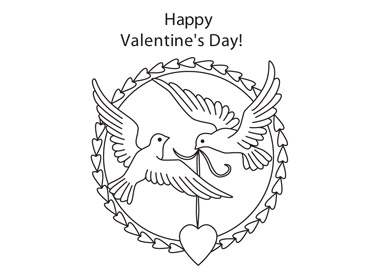 Valentine's Day Doves Colouring Sheet