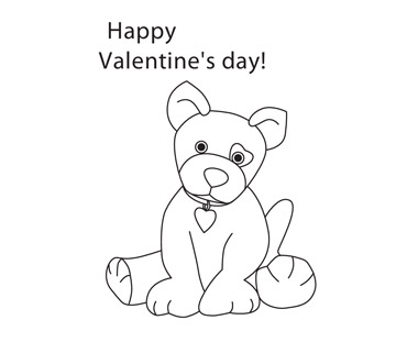 Valentine's Day Puppy Colouring Sheet