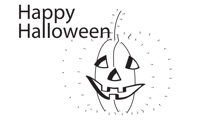 Halloween Jack-O-Lantern Dot-to-Dot