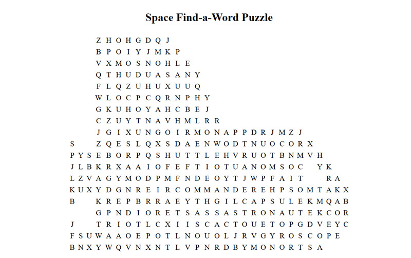 Space Find-a-Word