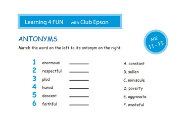 Antonyms Worksheet - 2