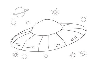 Spaceship Colouring Sheet