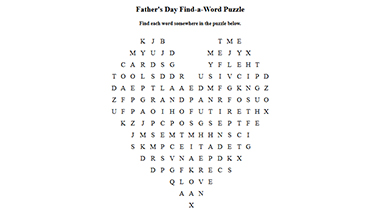 Father's Day Find-a-Word