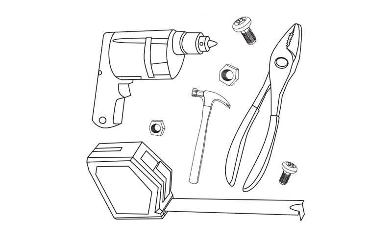 Father's Day Tools Colouring Sheet