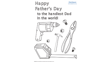 Father's Day Tools Colouring Sheet