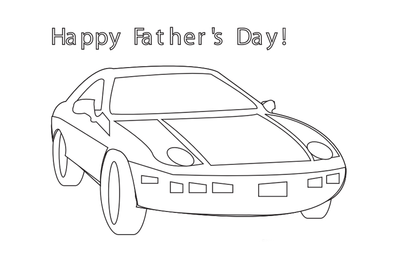 Father's Day Sports Car Colouring Sheet