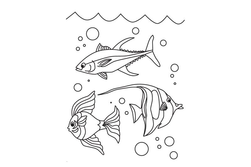 Tropical Fish Colouring Sheet