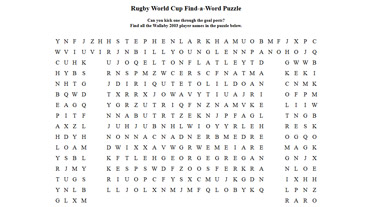 Rugby World Cup Find-a-Word
