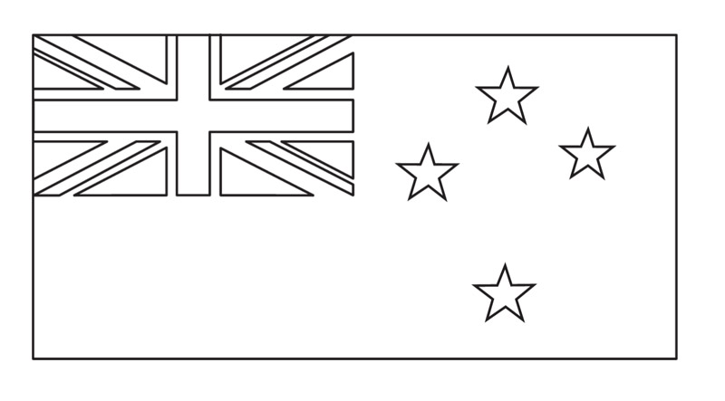 New Zealand Flag Colouring Sheet
