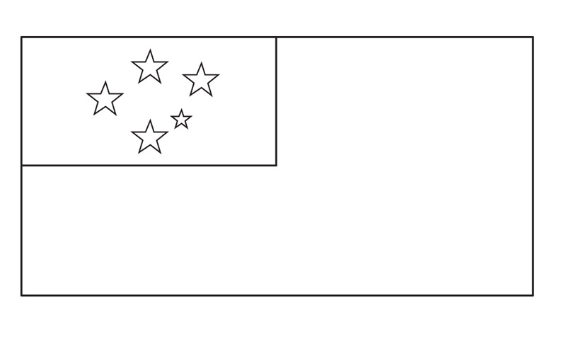 Samoa Flag Colouring Sheet