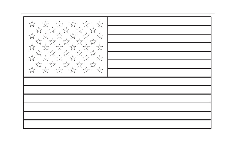 USA Flag Colouring Sheet