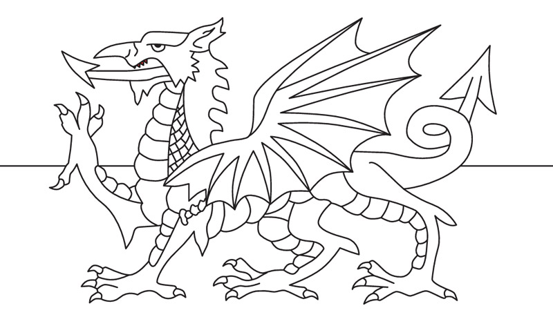 Wales Flag Colouring Sheet