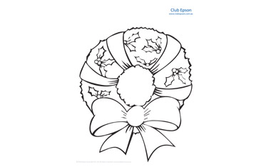 Christmas Wreath Colouring Sheet