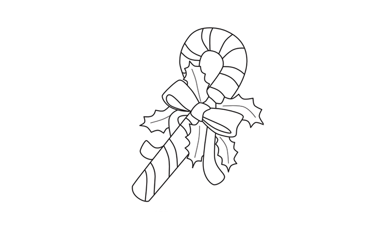 Christmas Candy Cane Colouring Sheet