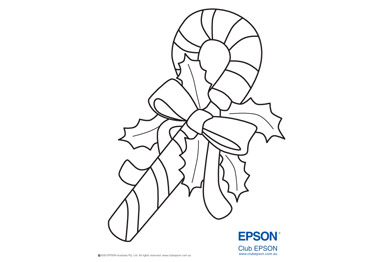 Christmas Candy Cane Colouring Sheet