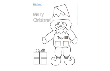 Christmas Elf Colouring Sheet