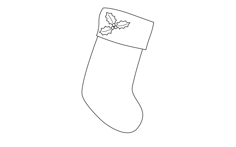 Christmas Stocking Colouring Sheet