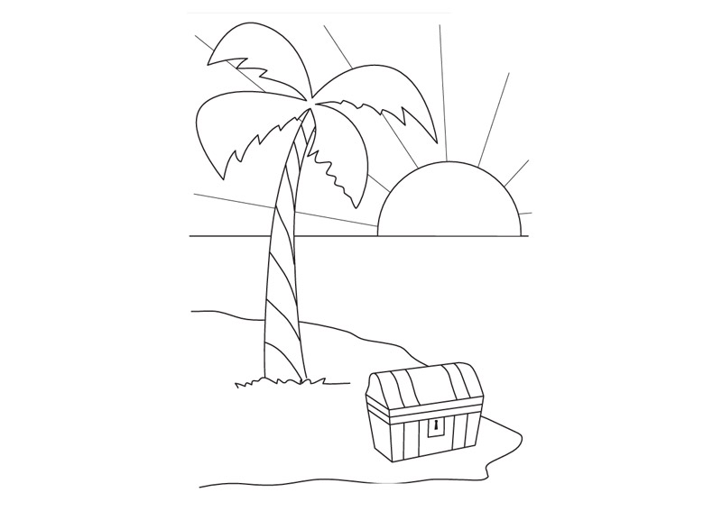 Tropical Island Colouring Sheet