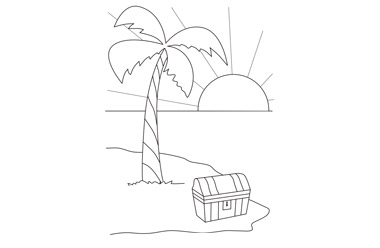 Tropical Island Colouring Sheet