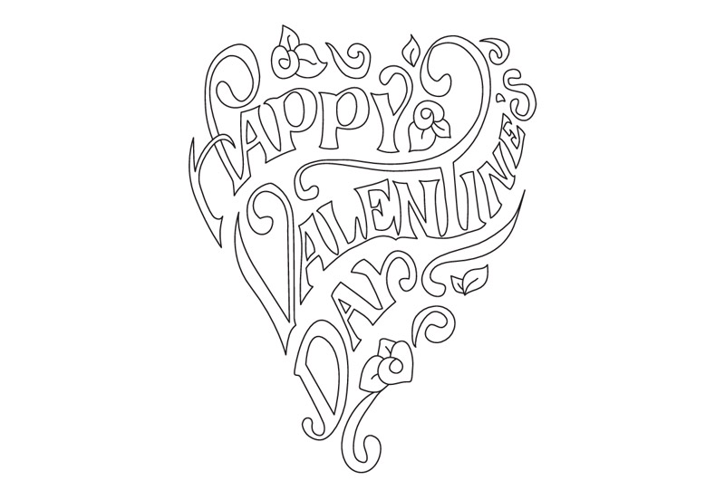 Valentine's Day Victorian Heart Colouring Sheet