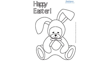 Easter Bunny Bear Colouring Sheet