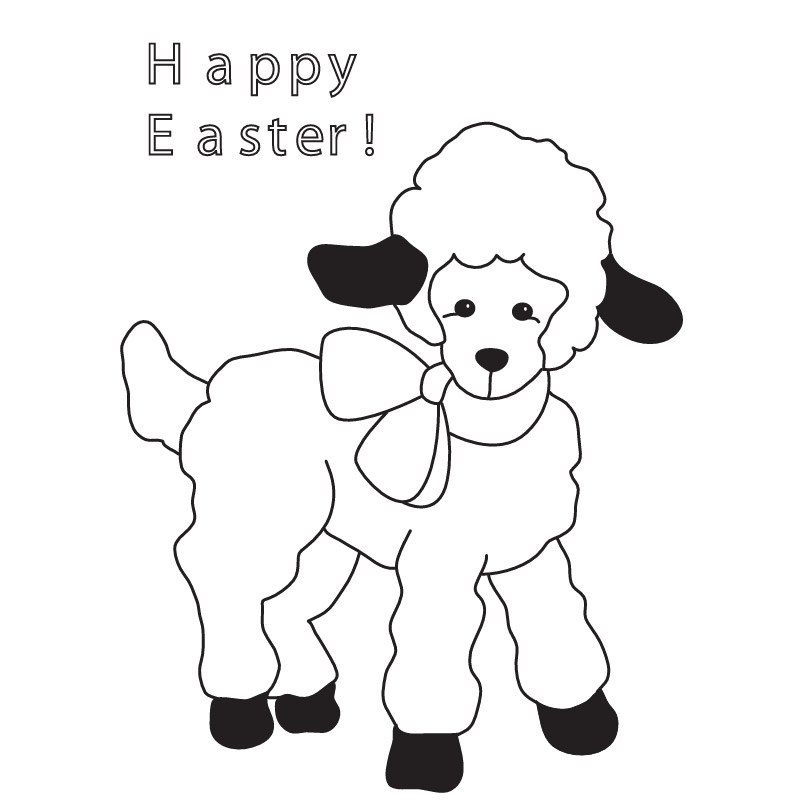 Easter Lamb Colouring Sheet