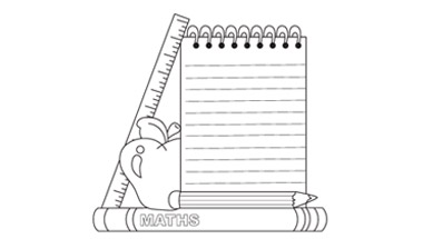 School Supplies Colouring Sheet