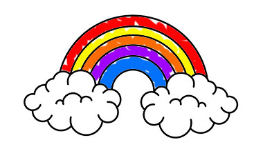 Rainbow with logo