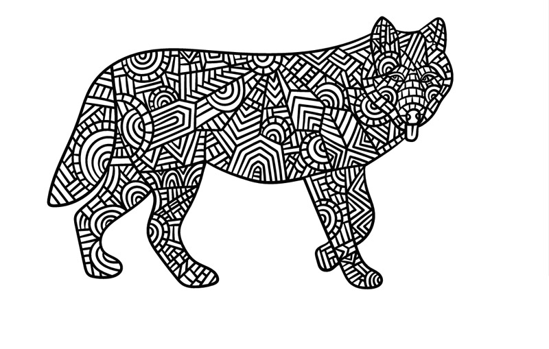 Wolf Colouring-in